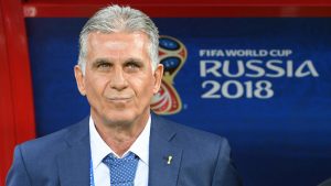 5545801 20.06.2018 Iran's head coach Carlos Queiroz watches his players during the World Cup Group B soccer match between Iran and Spain at the Kazan arena, in Kazan, Russia, June 20, 2018. Vladimir Pesnya / Sputnik