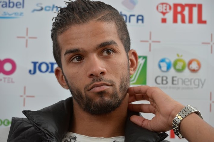LIEGE, BELGIUM - SEPTEMBER 2: Mehdi Carcela Gonzalez of Standard Liege pictured during an official presentation as new player of Standard Liege on September 2, 2013 in Liege, Belgium. (Photo by Vincent Kalut/Photonews