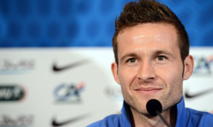 French midfielder Yohan Cabaye gives a p