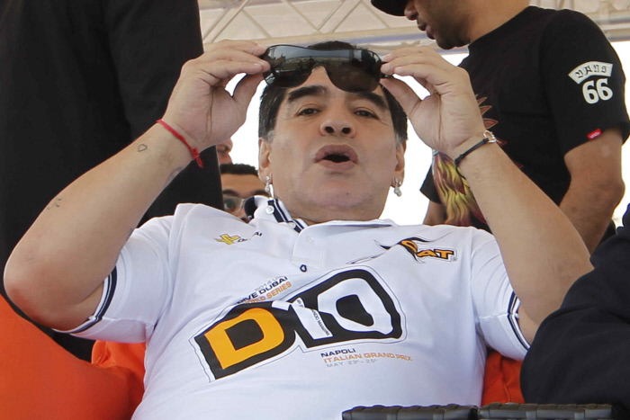 FOOTBALL : Diego Armando Maradona - testimonial to the UIM XCAT World Series Powerboat Racing - Naples - 26/05/2014