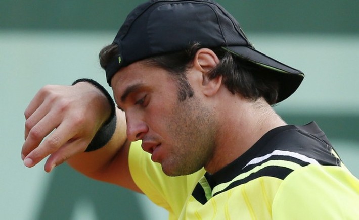 Tunisia's Malek Jaziri reacts during a m