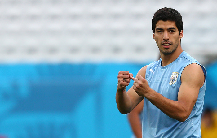 FOOTBALL : Luis Suarez - Equipe d Uruguay - Entrainement - Sao Paulo - 18/06/2014