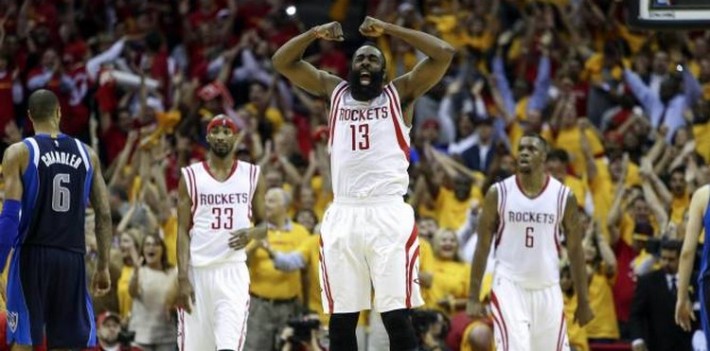 james harden heureux apres la qualif des rockets
