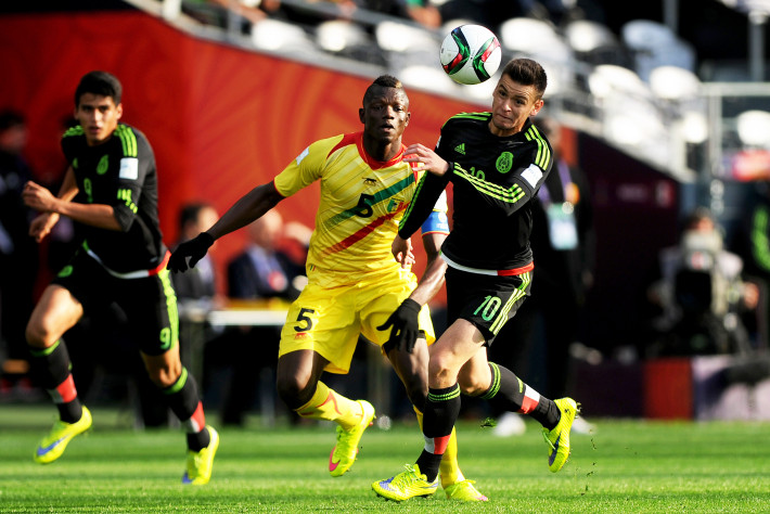Action photo during match Mexico vs Mali, corresponding to the group stage of XX FIFA U-20 World Cup New Zealand 2015 at Forsyth Barr stadium, in the photo: (l)-( r), Ichaka DIARRA of Mali and Alejandro Diaz of Mexico
Foto de accion durante el partido de Mexico vs Mali, correspondiente a la fase de grupos de la XX Copa Mundial de Futbol Sub-20 Nueva Zelanda 2015 en el estadio de Forsyth Barr, de la foto: (i-(d), Ichaka DIARRA de Mali y ALejandro Diaz de Mexico
30/05/2015/PHOTOSPORT NZ/Richard Hood/MEXSPORT.