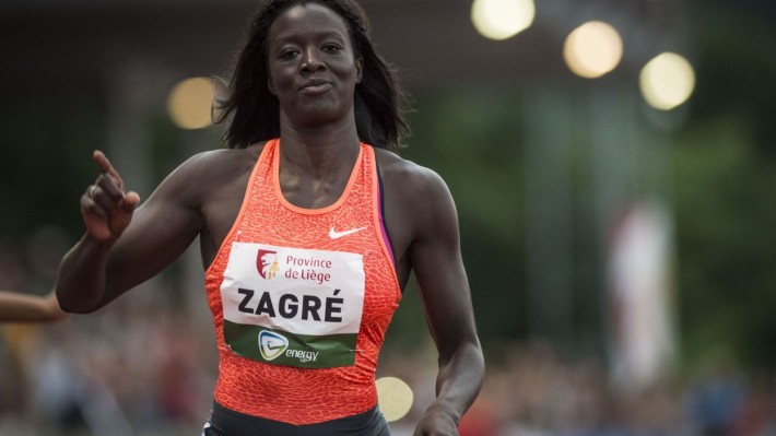 20150715 - LIEGE, BELGIUM: Belgian Anne Zagre pictured in action during the women's 100m hurdles at the 14th edition of the 'Meeting International d'Athletisme de la Province de Liege' athletics meeting in Liege, Wednesday 15 July 2015. BELGA PHOTO JASPER JACOBS
