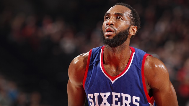PORTLAND, OR - DECEMBER 26: Luc Richard Mbah a Moute #12 of the Philadelphia 76ers during the game against the Portland Trail Blazers on December 26, 2014 at the Moda Center Arena in Portland, Oregon. NOTE TO USER: User expressly acknowledges and agrees that, by downloading and or using this photograph, user is consenting to the terms and conditions of the Getty Images License Agreement. Mandatory Copyright Notice: Copyright 2014 NBAE (Photo by Cameron Browne/NBAE via Getty Images)
