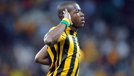 Camaldine Abraw of Kaizer Chiefs celebrates a goal during the Telkom Knockout Quarter Final match between Black Aces and Kaizer Chiefs on 24 October 2015 at Mbombela Stadium Pic Sydney Mahlangu/ BackpagePix