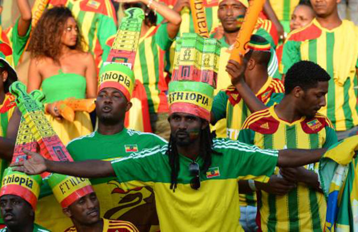 Ethiopia's fans and supporters during the 2013 Orange Africa Cup of Nations soccer match, Ethiopia Vs Nigeria at Royal Bafokeng stadium in Rustenburg, South Africa on January 29, 2013. Nigerian won 2-0. Photo by Christian Liewig/NCI/ABACAPRESS.COM