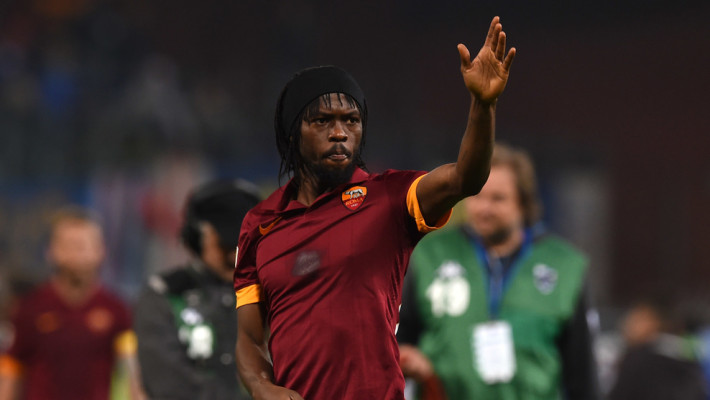 GENOA, ITALY - OCTOBER 25: Gervinho of AS Roma salutes the fans at the end of the Serie A match between UC Sampdoria and AS Roma at Stadio Luigi Ferraris on October 25, 2014 in Genoa, Italy. (Photo by Valerio Pennicino/Getty Images)