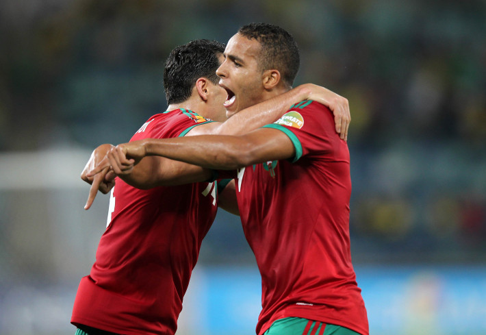 DURBAN, SOUTH AFRICA - JANUARY 23, Youssef el Arabi of Morocco celebrates his goal during the 2013 Orange African Cup of Nations match between Morocco and Cape Verde Islands from Moses Mabhida Stadium on January 23, 2012 in Durban, South Africa
Photo by Anesh Debiky / Gallo Images