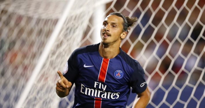 Football - Paris St Germain v Manchester United - International Champions Cup Pre Season Friendly Tournament - Soldier Field, Chicago, Illinois, United States of America - 30/7/15
Paris St Germain's Zlatan Ibrahimovic celebrates scoring a goal
Action Images via Reuters / Jeff Haynes
Livepic - RTX1MC6A