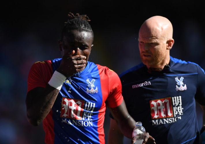 Football Soccer Britain - Crystal Palace v Valencia - Pre Season Friendly - Selhurst Park - 6/8/16 Crystal Palace's Pape Souare sustains an injury Action Images via Reuters / Tony O'Brien Livepic EDITORIAL USE ONLY.