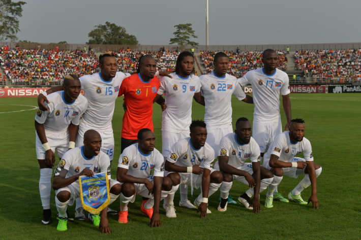Democratic Republic of the Congo players pose prior to the 2015 African Cup of Nations group B football match between Zambia and Democratic Republic of the Congo in Ebebiyin on January 18, 2015. AFP PHOTO / KHALED DESOUKI