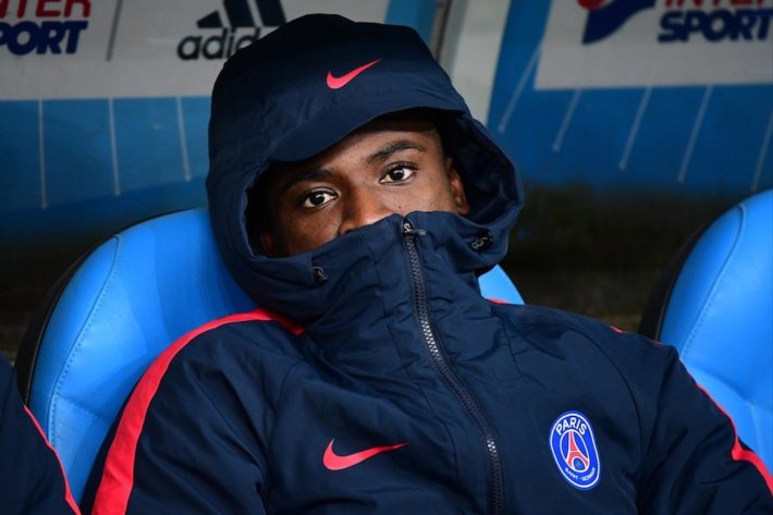 Serge Aurier of PSG on the bench during the French Ligue 1 match Marseille and Paris Saint Germain at Stade Velodrome on February 26, 2017 in Marseille, France. (Photo by Dave Winter/Icon Sport)
