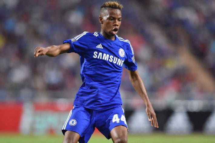 BANGKOK, THAILAND - MAY 30: Charlie Musonda #44 of Chelsea FC actions during the international friendly match between Thailand All-Stars and Chelsea FC at Rajamangala Stadium on May 30, 2015 in Bangkok, Thailand. (Photo by Thananuwat Srirasant/Getty Images)