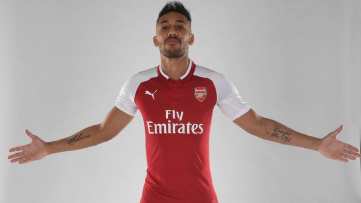Maillot Domicile Arsenal Pierre-Emerick Aubameyang Maillot Domicile Arsenal Pierre-Emerick Aubameyang