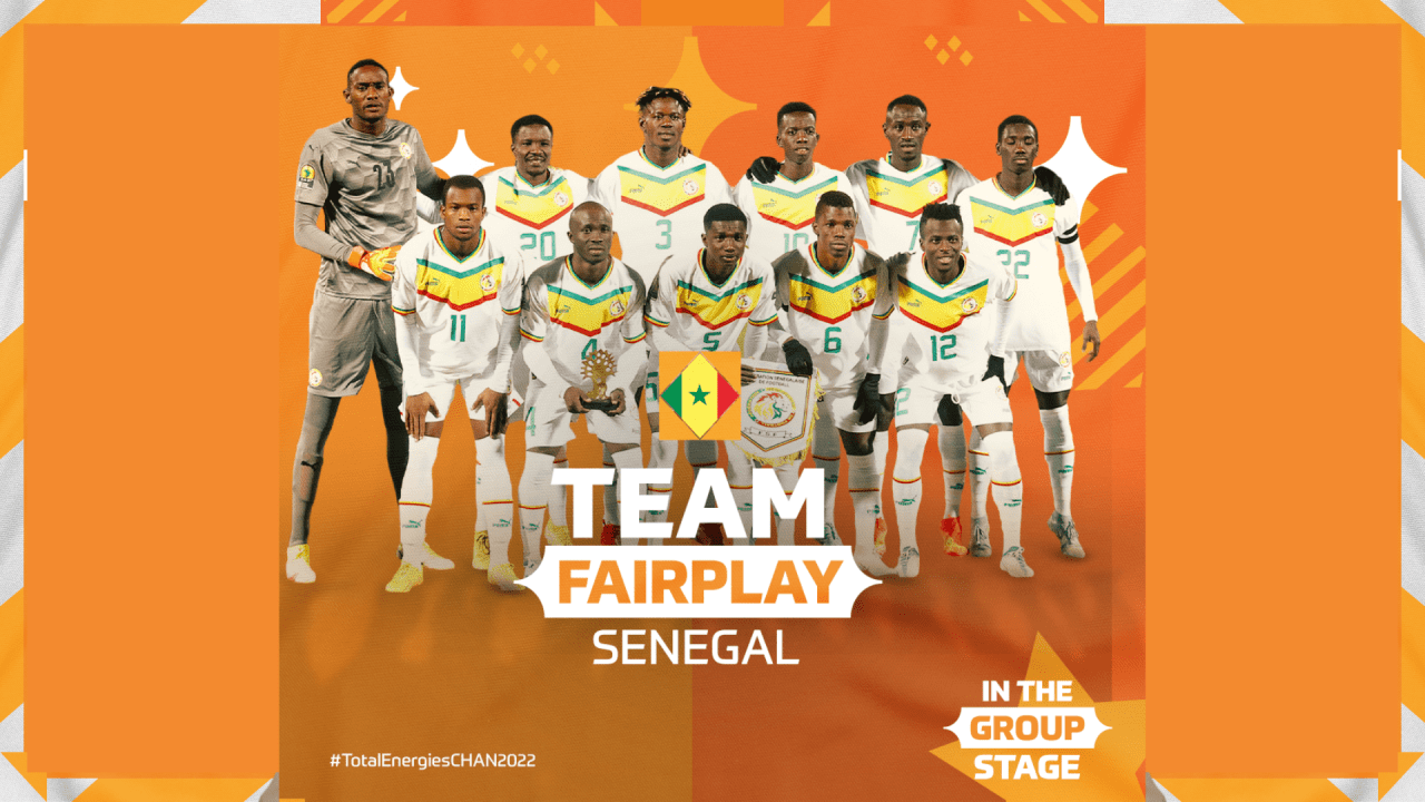 CHAN 2022 Le Sénégal remporte le prix du fairplay de la phase de