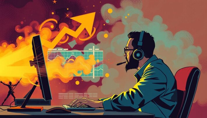 Illustrez un parieur utilisant un boost sur un pari combiné sur son ordinateur.