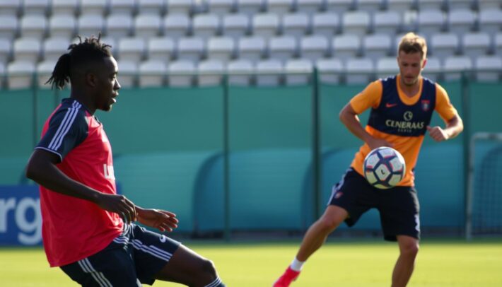 Image d'un joueur africain s'entraînant avec un club européen