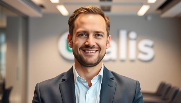 Christian Person, fondateur d'Umalis Group portage salarial, dans son bureau