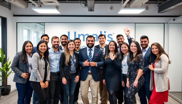 Équipe d'Umalis Group portage salarial célébrant leur succès Équipe d'Umalis Group portage salarial célébrant leur succès
