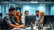 Équipe d'ingénieurs informatiques d'Umalis Group au Maghreb travaillant ensemble depuis 10 ans