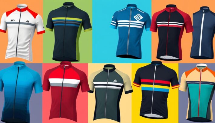 Image de différents types de maillots de cyclisme