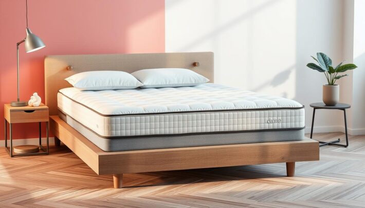 Image d'un matelas confortable avec un cadre de lit élégant