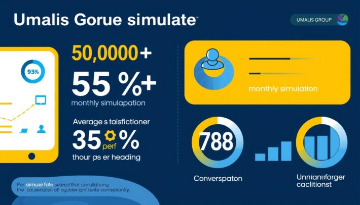 Infographie des statistiques d'utilisation du simulateur portage salarial Umalis Group