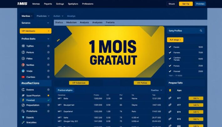 Interface VIP Africa Top Bet montrant 1 mois gratuit d'accès premium