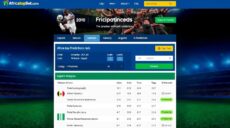 Interface de la plateforme Africatopbet.com montrant des pronostics football