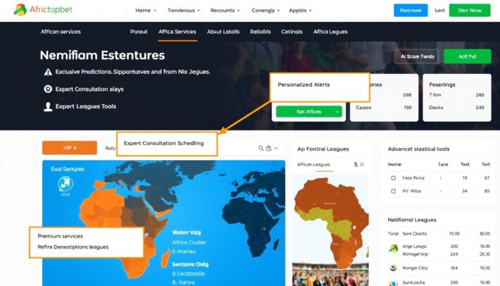 Interface des services premium pour les pronostics sportifs africains