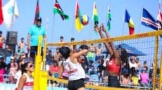 duel entre Maroc et Mozambique lors de la coupe continentale de beach-volley