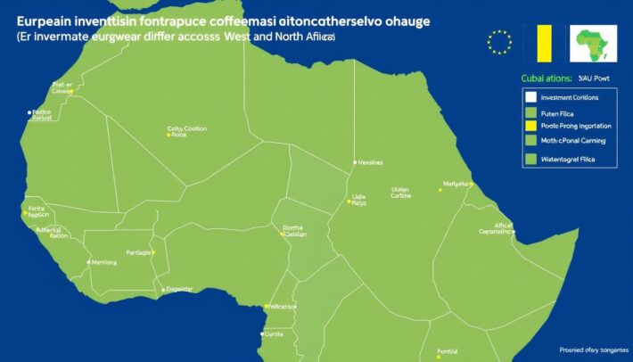 Carte des investissements européens en Afrique francophone dans le cadre de l'initiative Global Gateway Carte des investissements européens en Afrique francophone dans le cadre de l'initiative Global Gateway