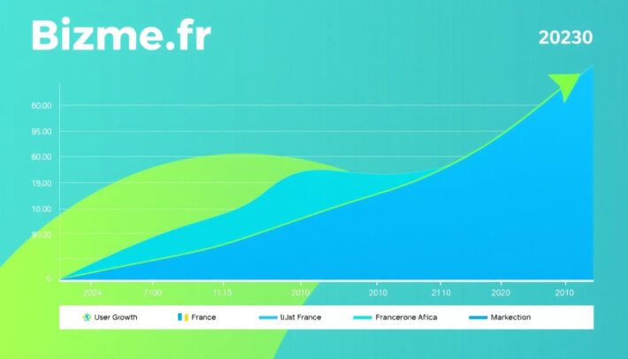 Graphique montrant les projections de croissance de Bizme.fr jusqu'en 2030 Graphique montrant les projections de croissance de Bizme.fr jusqu'en 2030