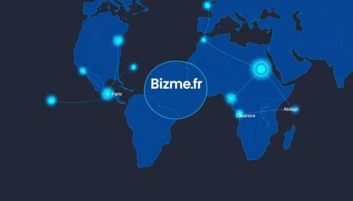 Illustration conceptuelle montrant les connexions entre la France et l'Afrique francophone via Bizme.fr Illustration conceptuelle montrant les connexions entre la France et l'Afrique francophone via Bizme.fr