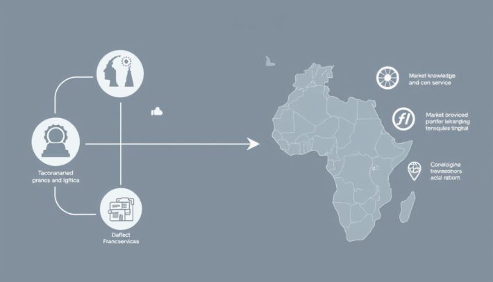 Schéma montrant les flux de compétences et services entre la France et l'Afrique francophone Schéma montrant les flux de compétences et services entre la France et l'Afrique francophone