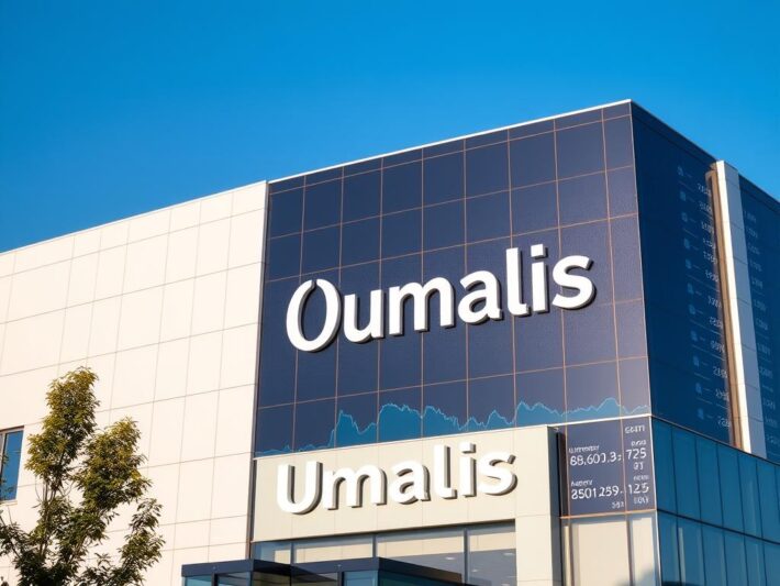 Siège d'Umalis Group avec logo de l'entreprise, symbolisant sa position unique de société de portage salarial cotée en bourse Siège d'Umalis Group avec logo de l'entreprise, symbolisant sa position unique de société de portage salarial cotée en bourse