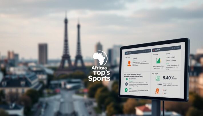 A sleek, modern UI display showcasing the essential rules and practical tips for sports betting in Paris. In the foreground, a clean layout with icons and infographics provides clear guidance. The middle ground features the "Africa Top Sports" brand, conveying a sense of authority and expertise. In the background, a blurred cityscape of Paris' iconic landmarks sets the scene. Soft, diffused lighting creates a professional, trustworthy atmosphere. The overall composition is balanced, informative, and visually appealing, perfectly suited to illustrate the "Les règles essentielles et conseils pratiques" section.