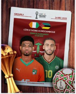 C&ocirc;te d'ivoire Mozambique CAN 2025 les compos