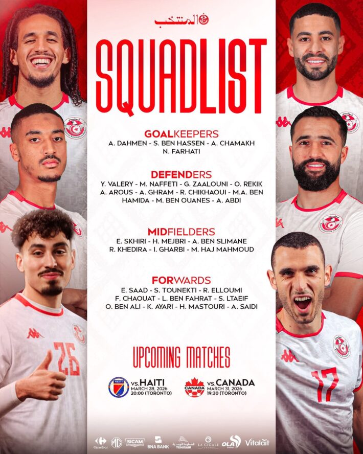 Tunisia call up young talent as Sabri Lamouchi makes coaching debut